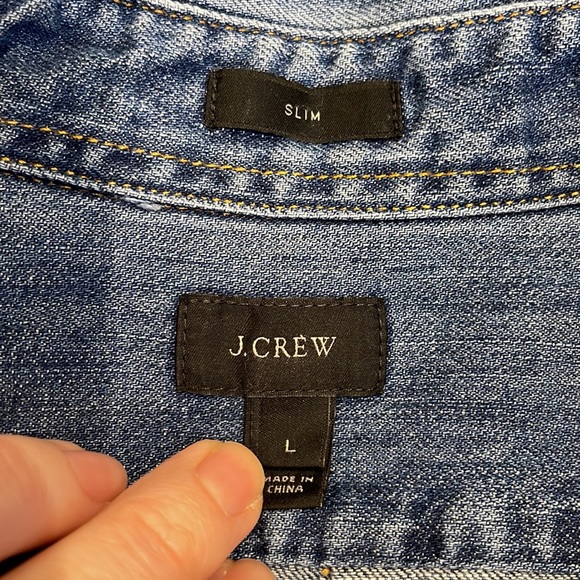JCrew Mid-Weight Slim Shirt, Medium Dark Denim Large - Picture 6 of 6